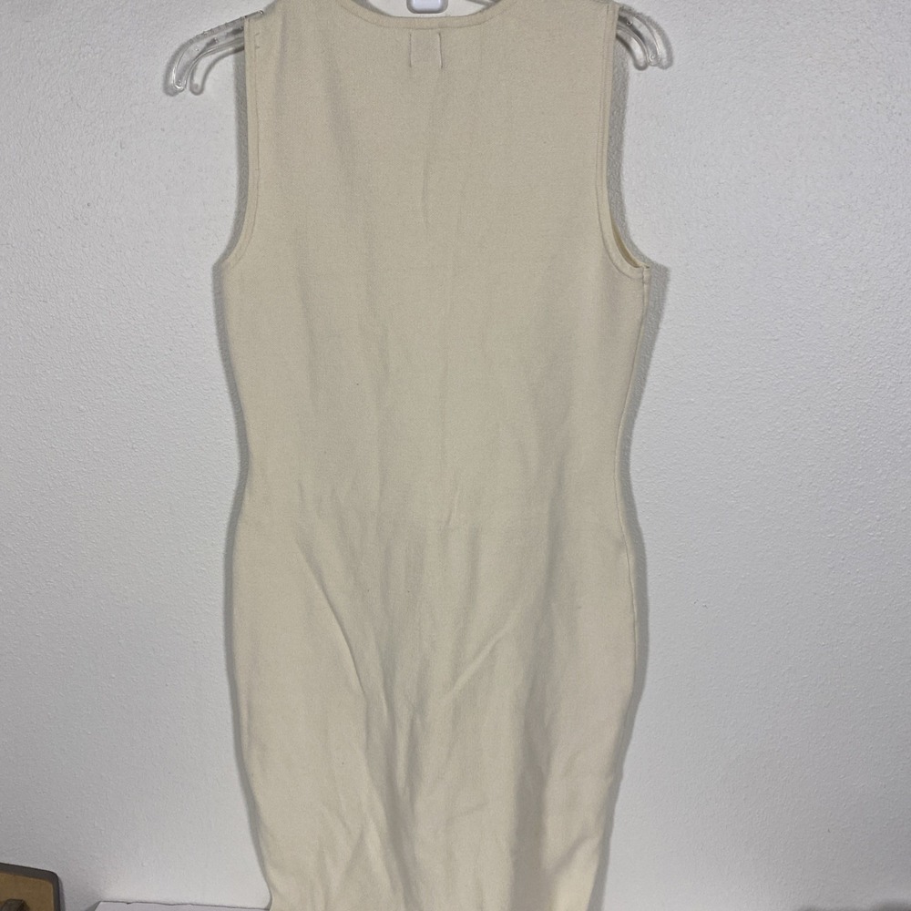 Joie Cream Sleeveless Knit Sweater Dress Women's Size Medium X1 - Picture 3 of 5